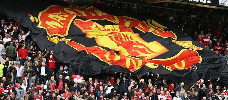 Drapeau des Supporters à Old Trafford - Manchester United
